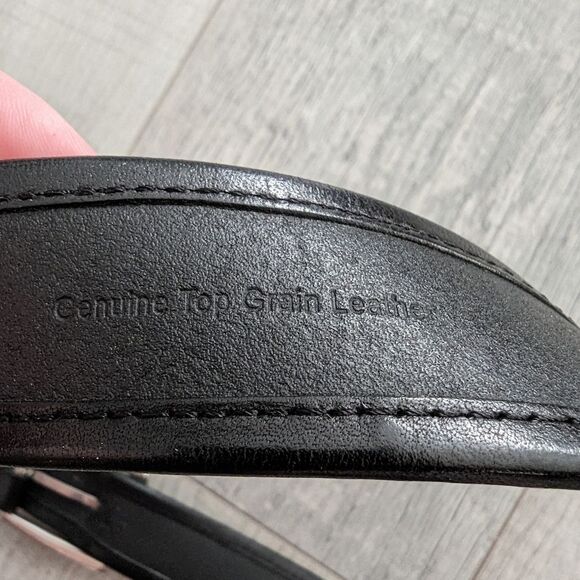 Tommy Bahama Black Brown Leather Belt Braided with Silver Buckle Size 44 - Picture 10 of 11